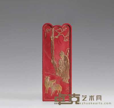 民国 苏武牧羊朱砂墨 23.3×9cm